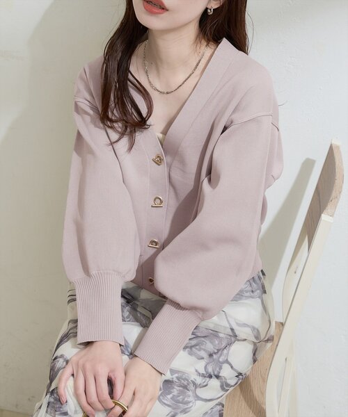 natural couture（ナチュラルクチュール）の「プチプラハトメバー釦カーデ（カーディガン/ボレロ・レディース・チャコールグレー/アイボリー/グレイッシュベージュ/ブラック/ミント/ネイビー/ピンク/ライトグレー/レッド・FREE）」の5枚目の写真