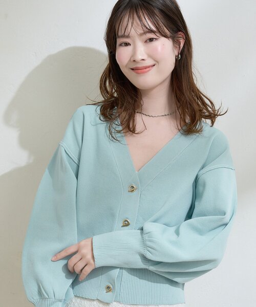 natural couture（ナチュラルクチュール）の「プチプラハトメバー釦カーデ（カーディガン/ボレロ・レディース・チャコールグレー/アイボリー/グレイッシュベージュ/ブラック/ミント/ネイビー/ピンク/ライトグレー/レッド・FREE）」の11枚目の写真