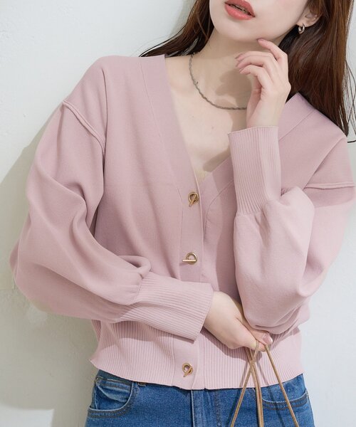 natural couture（ナチュラルクチュール）の「プチプラハトメバー釦カーデ（カーディガン/ボレロ・レディース・チャコールグレー/アイボリー/グレイッシュベージュ/ブラック/ミント/ネイビー/ピンク/ライトグレー/レッド・FREE）」の14枚目の写真