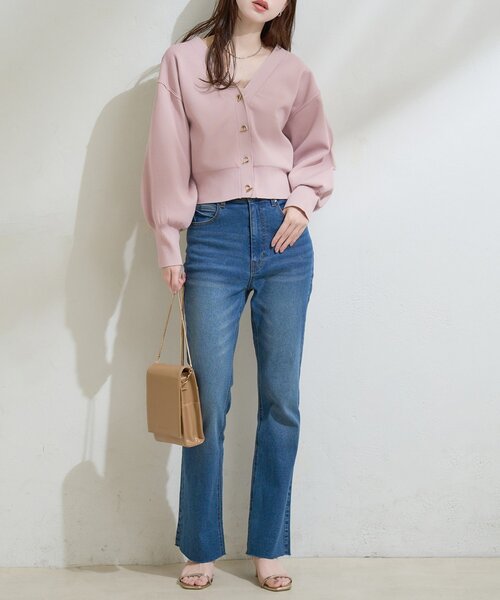 natural couture（ナチュラルクチュール）の「プチプラハトメバー釦カーデ（カーディガン/ボレロ・レディース・チャコールグレー/アイボリー/グレイッシュベージュ/ブラック/ミント/ネイビー/ピンク/ライトグレー/レッド・FREE）」の17枚目の写真