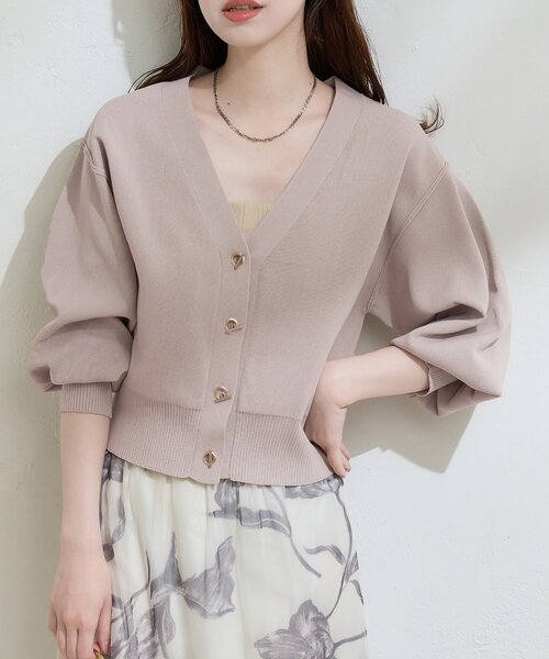 natural couture（ナチュラルクチュール）の「プチプラハトメバー釦カーデ（カーディガン/ボレロ・レディース・チャコールグレー/アイボリー/グレイッシュベージュ/ブラック/ミント/ネイビー/ピンク/ライトグレー/レッド・FREE）」の13枚目の写真