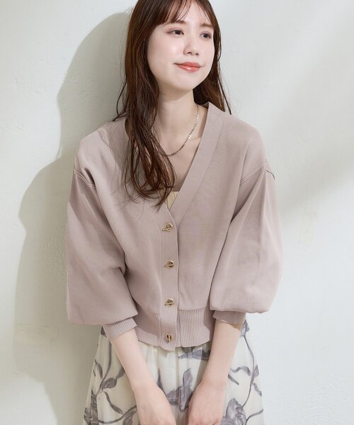 natural couture（ナチュラルクチュール）の「プチプラハトメバー釦カーデ（カーディガン/ボレロ・レディース・チャコールグレー/アイボリー/グレイッシュベージュ/ブラック/ミント/ネイビー/ピンク/ライトグレー/レッド・FREE）」の12枚目の写真