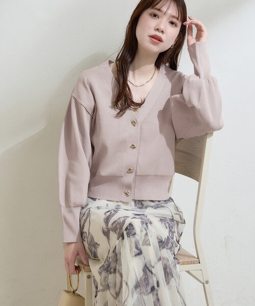 natural couture（ナチュラルクチュール）の「プチプラハトメバー釦カーデ（カーディガン/ボレロ・レディース・チャコールグレー/アイボリー/グレイッシュベージュ/ブラック/ミント/ネイビー/ピンク/ライトグレー/レッド・FREE）」の10枚目の写真