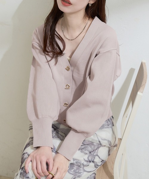 natural couture（ナチュラルクチュール）の「プチプラハトメバー釦カーデ（カーディガン/ボレロ・レディース・チャコールグレー/アイボリー/グレイッシュベージュ/ブラック/ミント/ネイビー/ピンク/ライトグレー/レッド・FREE）」の5枚目の写真