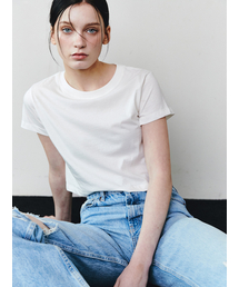 AS BASIC ROUND CROP T [WHITE]