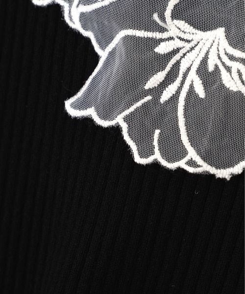 JILL by JILL STUART(ジルバイジルスチュアート)の「レース襟コンパクトリブニット(ニット/セーター・レディース・ネイビー/ブラック/ホワイト・FREE)」の7枚目の写真