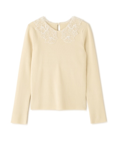 JILL by JILL STUART(ジルバイジルスチュアート)の「レース襟コンパクトリブニット(ニット/セーター・レディース・ネイビー/ブラック/ホワイト・FREE)」の15枚目の写真