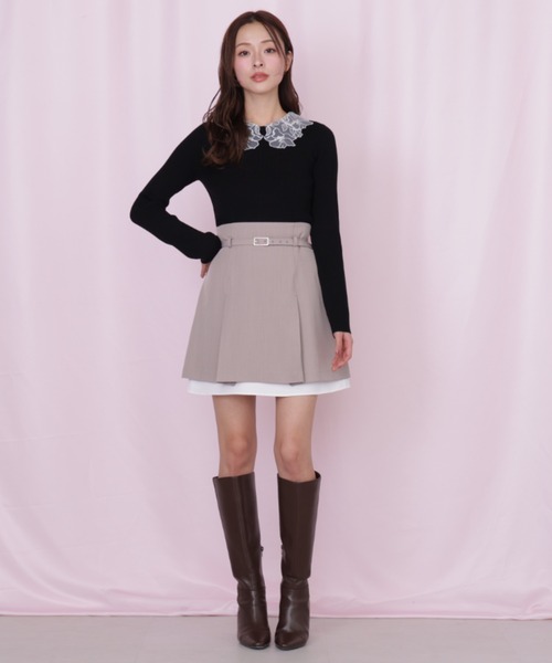 JILL by JILL STUART(ジルバイジルスチュアート)の「レース襟コンパクトリブニット(ニット/セーター・レディース・ネイビー/ブラック/ホワイト・FREE)」の22枚目の写真