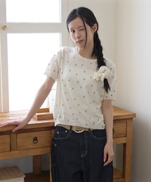 花柄ラブリーシュシュ&フラワーサマー半袖ニットSET