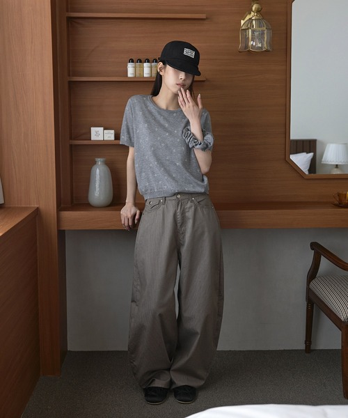 UNE MANSION(ユヌマンション)の「花柄ラブリーシュシュ&フラワーサマー半袖ニットSET(Tシャツ/カットソー・レディース・ネイビー/ホワイト/レッド/グレー/クリーム/スカイブルー・FREE)」の18枚目の写真