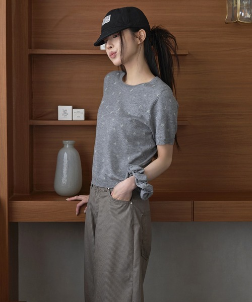 UNE MANSION(ユヌマンション)の「花柄ラブリーシュシュ&フラワーサマー半袖ニットSET(Tシャツ/カットソー・レディース・ネイビー/ホワイト/レッド/グレー/クリーム/スカイブルー・FREE)」の19枚目の写真