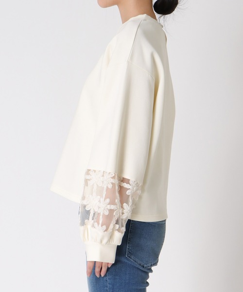 Three Four Time（ｽﾘｰﾌｫｰﾀｲﾑ）の「立体レース切替プルオーバー（Tシャツ/カットソー・レディース・オフホワイト/ベージュ・FREE）」の15枚目の写真