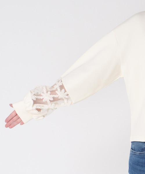 Three Four Time（ｽﾘｰﾌｫｰﾀｲﾑ）の「立体レース切替プルオーバー（Tシャツ/カットソー・レディース・オフホワイト/ベージュ・FREE）」の19枚目の写真