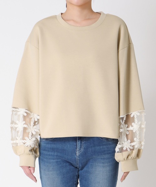 Three Four Time（ｽﾘｰﾌｫｰﾀｲﾑ）の「立体レース切替プルオーバー（Tシャツ/カットソー・レディース・オフホワイト/ベージュ・FREE）」の22枚目の写真