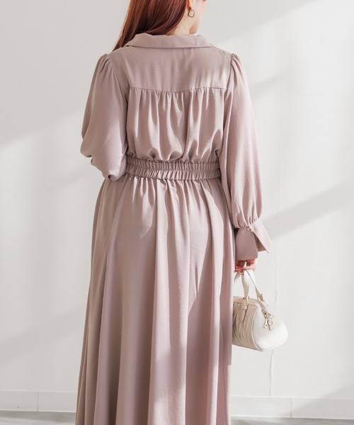 CLETTE(クレット)の「CLETTEオリジナルカシュクールラップシャツワンピース(ワンピース・レディース・ネイビー/ブルー/ピンク・4L/3L/LL)」の12枚目の写真