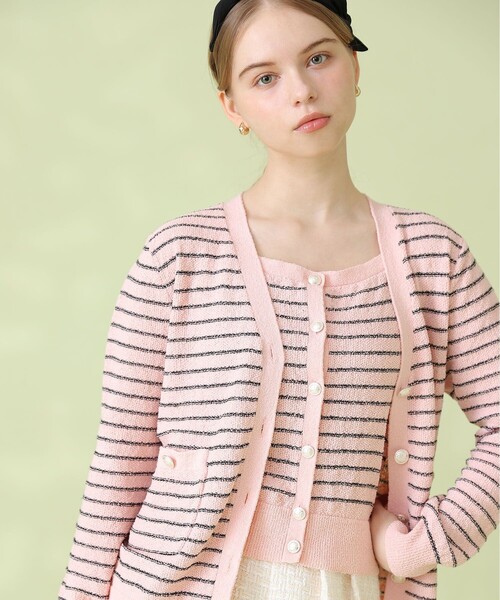 ANAYI(アナイ)の「パウダーボーダーキャミプルオーバー(ニット/セーター・レディース・ブラック/ライトピンク/ブルー/オフホワイト・38/36)」の14枚目の写真