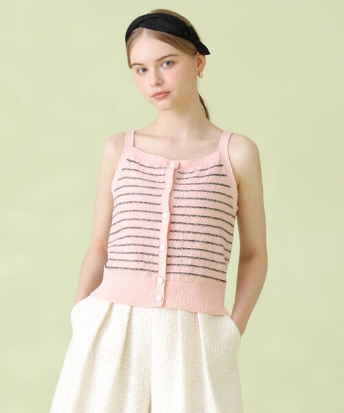 ANAYI(アナイ)の「パウダーボーダーキャミプルオーバー(ニット/セーター・レディース・ブラック/ライトピンク/ブルー/オフホワイト・38/36)」の15枚目の写真