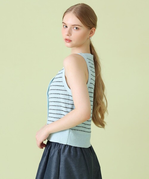 ANAYI(アナイ)の「パウダーボーダーキャミプルオーバー(ニット/セーター・レディース・ブラック/ライトピンク/ブルー/オフホワイト・38/36)」の19枚目の写真