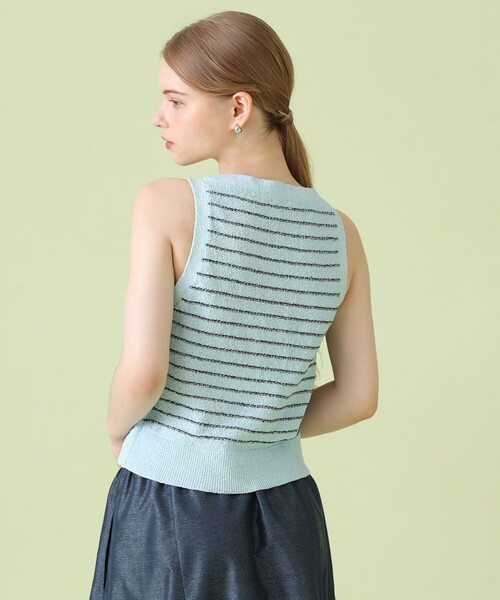 ANAYI(アナイ)の「パウダーボーダーキャミプルオーバー(ニット/セーター・レディース・ブラック/ライトピンク/ブルー/オフホワイト・38/36)」の20枚目の写真