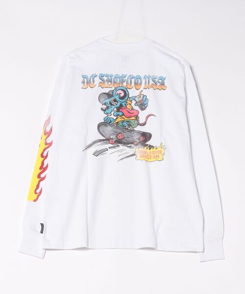 DC SHOES(ディーシーシューズ)の「DC SHOES メンズ 26 SPRINT RAT LS ロンT 長袖Tシャツ【2026年春夏モデル】/DCヴィンテージライク長袖バックプリントロンT(Tシャツ/カットソー・メンズ・ブラック/ホワイト/ブラック系その他・LARGE/SMALL/MEDIUM/X-LARGE)」の6枚目の写真