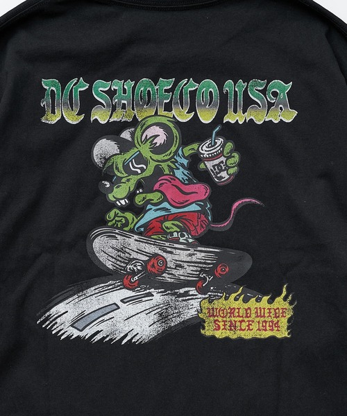 DC SHOES(ディーシーシューズ)の「DC SHOES メンズ 26 SPRINT RAT LS ロンT 長袖Tシャツ【2026年春夏モデル】/DCヴィンテージライク長袖バックプリントロンT(Tシャツ/カットソー・メンズ・ブラック/ホワイト/ブラック系その他・LARGE/SMALL/MEDIUM/X-LARGE)」の11枚目の写真