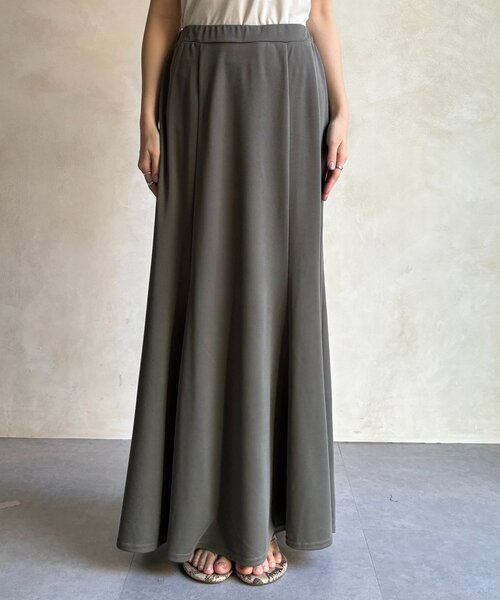 DouDou（ドゥドゥ）の「カットマーメイドスカート（スカート・レディース・ブラック/グレー/カーキ・TM/FREE）」の4枚目の写真