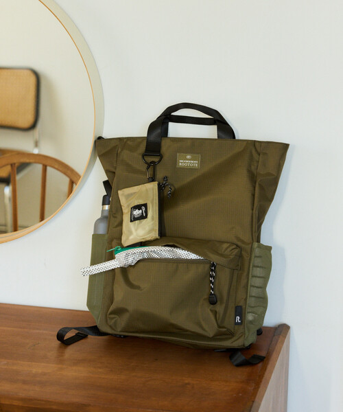 ROOTOTE（ルートート）の「ROOTOTE/ルートート SCセオルー RIPSTOP A リップストップ バックパック（バックパック/リュック・レディース・ブラウン/チャコールグレー/ブラック・ONE SIZE）」の3枚目の写真
