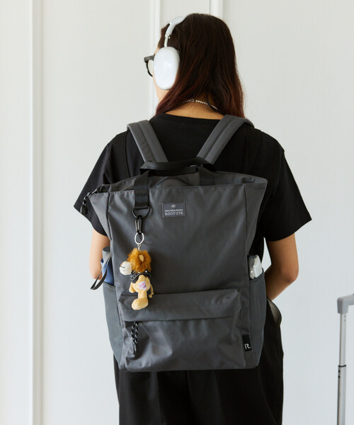 ROOTOTE（ルートート）の「ROOTOTE/ルートート SCセオルー RIPSTOP A リップストップ バックパック（バックパック/リュック・レディース・ブラウン/チャコールグレー/ブラック・ONE SIZE）」の6枚目の写真