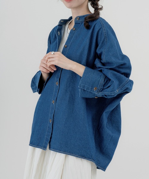refinedworks（リファインドワークス）の「【refinedworks】コクーン型 が目を惹く デニムシャツチュニック（シャツ/ブラウス・レディース・グレー/ブルー/サックスブルー・FREE）」の14枚目の写真