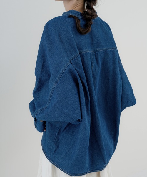 refinedworks（リファインドワークス）の「【refinedworks】コクーン型 が目を惹く デニムシャツチュニック（シャツ/ブラウス・レディース・グレー/ブルー/サックスブルー・FREE）」の17枚目の写真