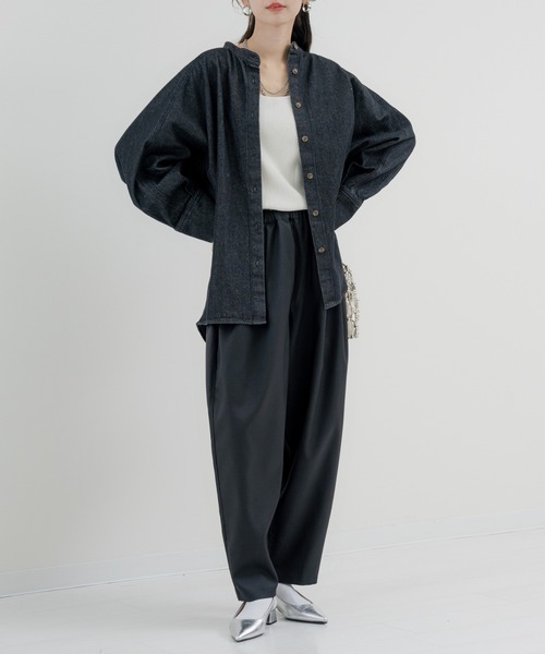 refinedworks（リファインドワークス）の「【refinedworks】コクーン型 が目を惹く デニムシャツチュニック（シャツ/ブラウス・レディース・グレー/ブルー/サックスブルー・FREE）」の9枚目の写真