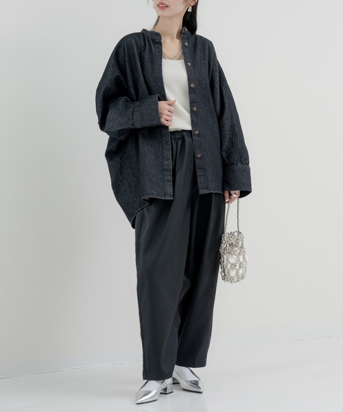 refinedworks（リファインドワークス）の「【refinedworks】コクーン型 が目を惹く デニムシャツチュニック（シャツ/ブラウス・レディース・グレー/ブルー/サックスブルー・FREE）」の10枚目の写真