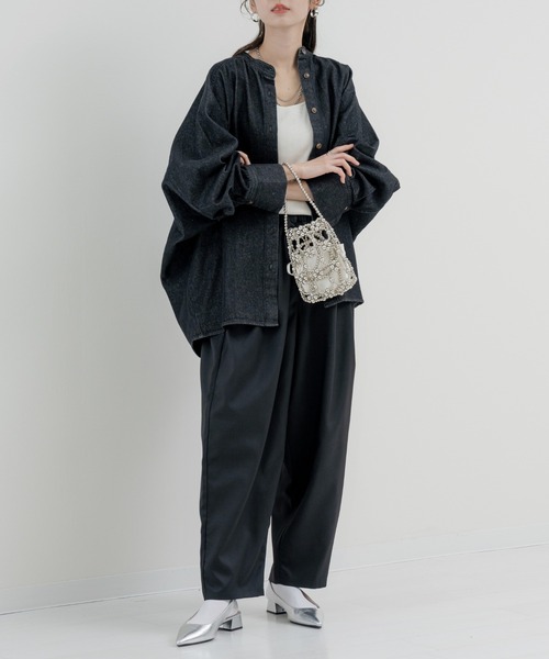 refinedworks（リファインドワークス）の「【refinedworks】コクーン型 が目を惹く デニムシャツチュニック（シャツ/ブラウス・レディース・グレー/ブルー/サックスブルー・FREE）」の11枚目の写真