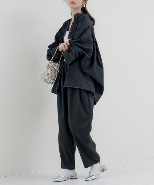 refinedworks（リファインドワークス）の「【refinedworks】コクーン型 が目を惹く デニムシャツチュニック（シャツ/ブラウス・レディース・グレー/ブルー/サックスブルー・FREE）」の12枚目の写真