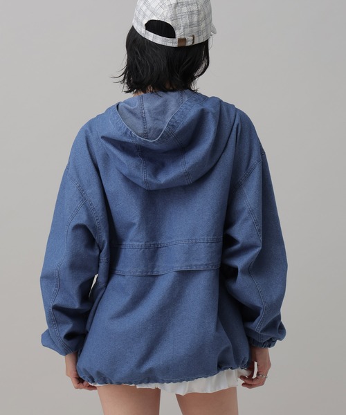 ALAND（エーランド）の「【UNISEX】ALAND／デニムアノラックパーカー（パーカー・レディース・ブラック/ブルー・MEDIUM/LARGE）」の13枚目の写真