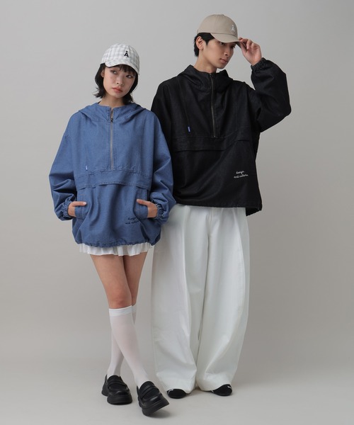 ALAND（エーランド）の「【UNISEX】ALAND／デニムアノラックパーカー（パーカー・レディース・ブラック/ブルー・MEDIUM/LARGE）」の3枚目の写真