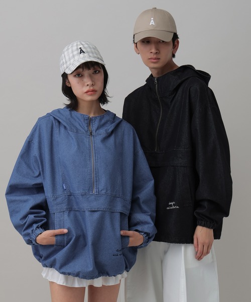 ALAND（エーランド）の「【UNISEX】ALAND／デニムアノラックパーカー（パーカー・レディース・ブラック/ブルー・MEDIUM/LARGE）」の7枚目の写真