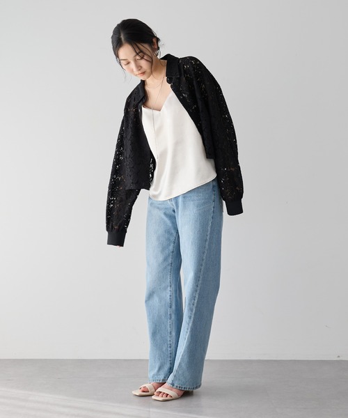 Editt by YECCA VECCA(エディットバイイェッカヴェッカ)の「【2点SET】キャミレイヤードレースシャツ(シャツ/ブラウス・レディース・オフホワイト/ブルー/ブラック・FREE)」の20枚目の写真