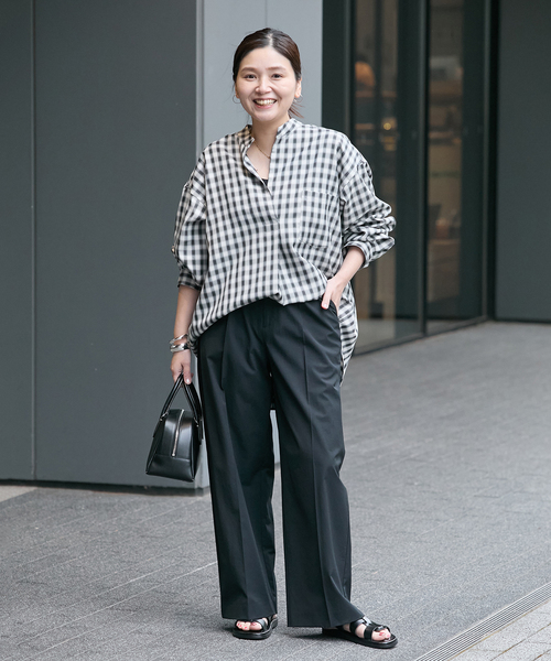 JOURNAL STANDARD（ジャーナルスタンダード）の「【撥水/接触冷感/洗える/UV】リネンナイロンストレッチスラックス（スラックス・レディース・グレー/ベージュ系その他/ブラック・34/38/36）」の5枚目の写真