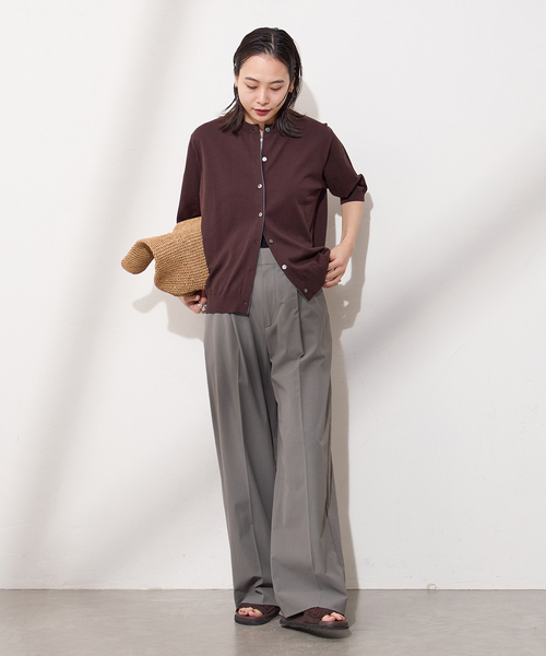 JOURNAL STANDARD（ジャーナルスタンダード）の「【撥水/接触冷感/洗える/UV】リネンナイロンストレッチスラックス（スラックス・レディース・グレー/ベージュ系その他/ブラック・34/38/36）」の6枚目の写真