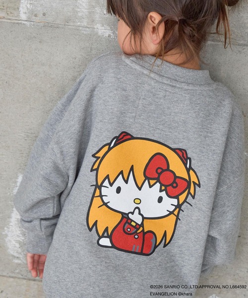 LOWRYS FARM(ローリーズファーム)の「【EVA x HELLO KITTY】スウェットプルオーバー 631264(スウェット・キッズ・グレー/ブラック/アイボリー・110cm/150cm/130cm)」の3枚目の写真