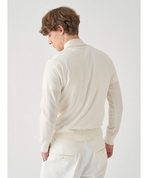 JOHN SMEDLEY（ジョンスメドレー）の「コットン モックネックニットプルオーバー（ニット/セーター・メンズ・ホワイト系1・S/M/L）」の9枚目の写真