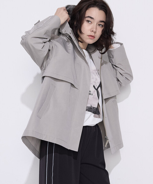 K.T KIYOKO TAKASE(キヨコタカセ)の「コットンナイロングログラン撥水加工 アノラックブルゾン(その他アウター・レディース・グレイッシュベージュ/ピンク系その他/ネイビー・7号/9号)」の2枚目の写真