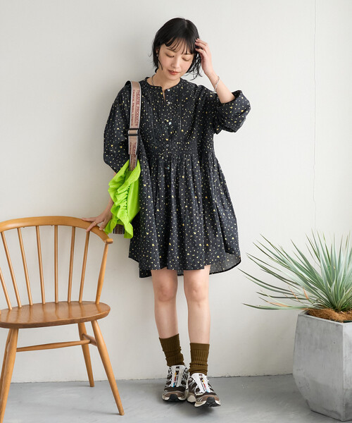 FREAK'S STORE（フリークスストア）の「インド ピンタック チュニックブラウス/ ミニワンピース（シャツ/ブラウス・レディース・ブラック/ラベンダー/その他1/オフホワイト/ターコイズブルー・ﾌﾘ-）」の5枚目の写真