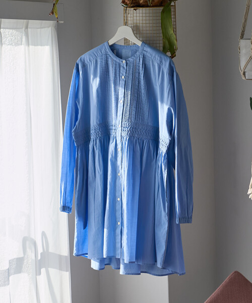 FREAK'S STORE（フリークスストア）の「インド ピンタック チュニックブラウス/ ミニワンピース（シャツ/ブラウス・レディース・ブラック/ラベンダー/その他1/オフホワイト/ターコイズブルー・ﾌﾘ-）」の3枚目の写真