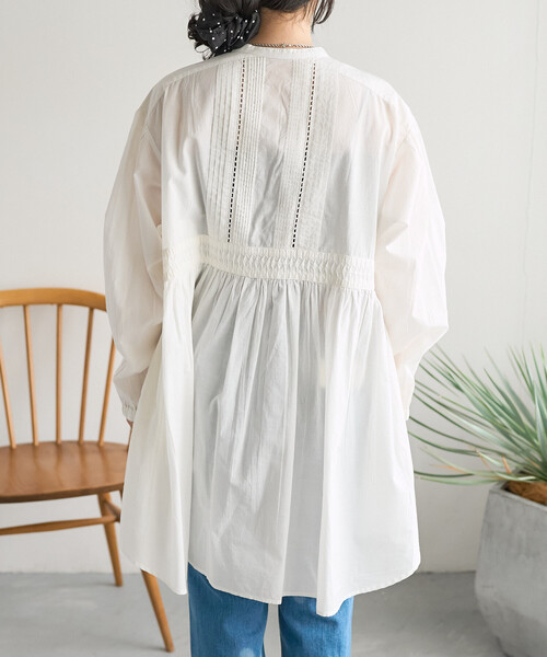 FREAK'S STORE（フリークスストア）の「インド ピンタック チュニックブラウス/ ミニワンピース（シャツ/ブラウス・レディース・ブラック/ラベンダー/その他1/オフホワイト/ターコイズブルー・ﾌﾘ-）」の14枚目の写真