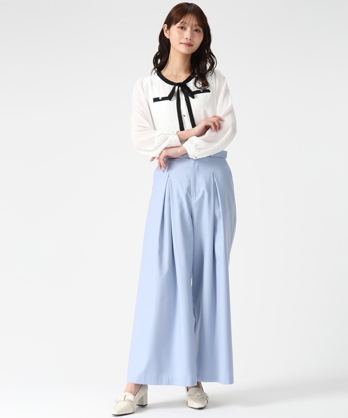 MISCH MASCH(ミッシュマッシュ)の「2026春夏新作 配色リボン長袖ブラウス(シャツ/ブラウス・レディース・ベージュ/ネイビー/ホワイト・フリ-)」の21枚目の写真