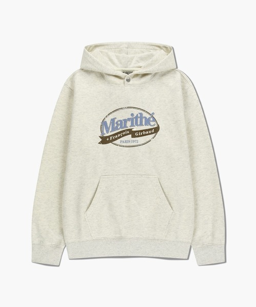 MARITHE + FRANCOIS GIRBAUD(マリテフランソワジルボー)の「VINTAGE STAMP GRAPHIC HOODIE (BRUSHED)(パーカー・レディース・ネイビー/オートミール・X-LARGE/LARGE/MEDIUM/SMALL)」の6枚目の写真