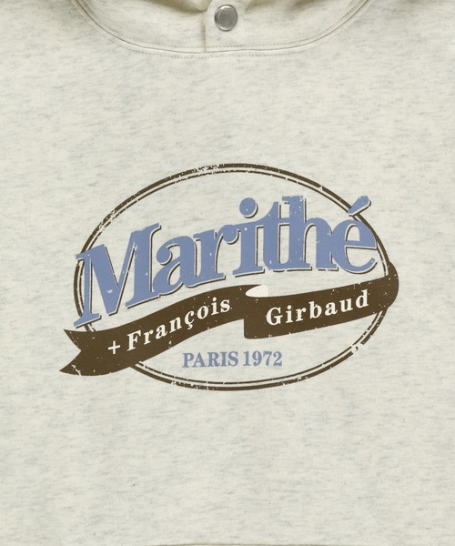 MARITHE + FRANCOIS GIRBAUD(マリテフランソワジルボー)の「VINTAGE STAMP GRAPHIC HOODIE (BRUSHED)(パーカー・レディース・ネイビー/オートミール・X-LARGE/LARGE/MEDIUM/SMALL)」の10枚目の写真