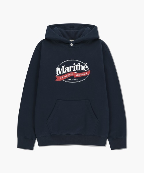 MARITHE + FRANCOIS GIRBAUD(マリテフランソワジルボー)の「VINTAGE STAMP GRAPHIC HOODIE (BRUSHED)(パーカー・レディース・ネイビー/オートミール・X-LARGE/LARGE/MEDIUM/SMALL)」の15枚目の写真